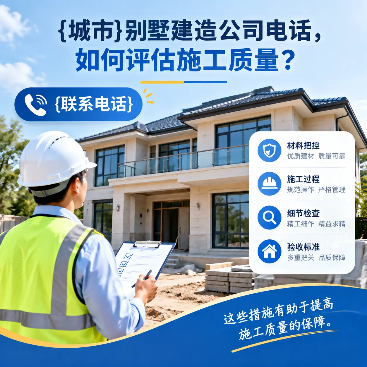 开阳别墅建造公司电话，如何评估施工质量？